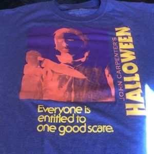 John carpenters Halloween blu-ish purple t-shirt large 42/44